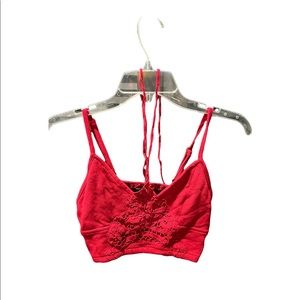 Lace Detail Tie Crop Top